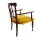 Poltrona da  salotto in noce | con tapezzeria in velluto giallo | h. cm.74x48x50 | anni 60/70